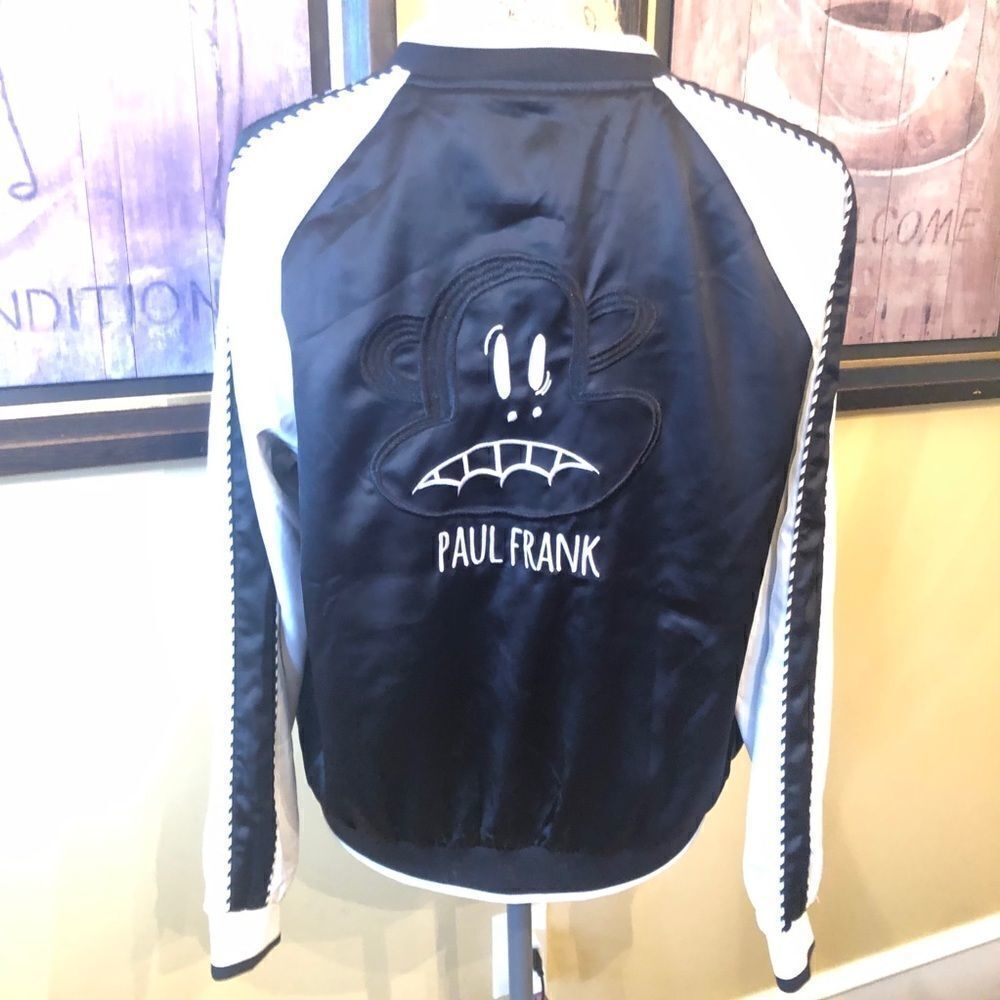 Paul Frank satin Bomber Jacket Coat sz L